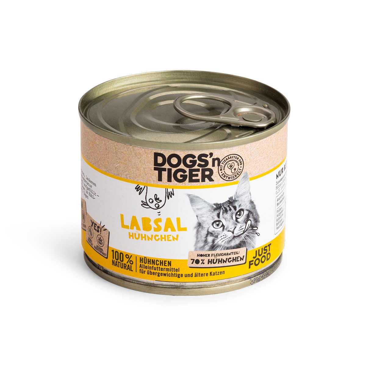 Dogs’n Tiger Adult, Senior, Premium Katzenfutter, Labsal, Nassfutter, Getreidefrei, Huhn Dogs'n Tiger