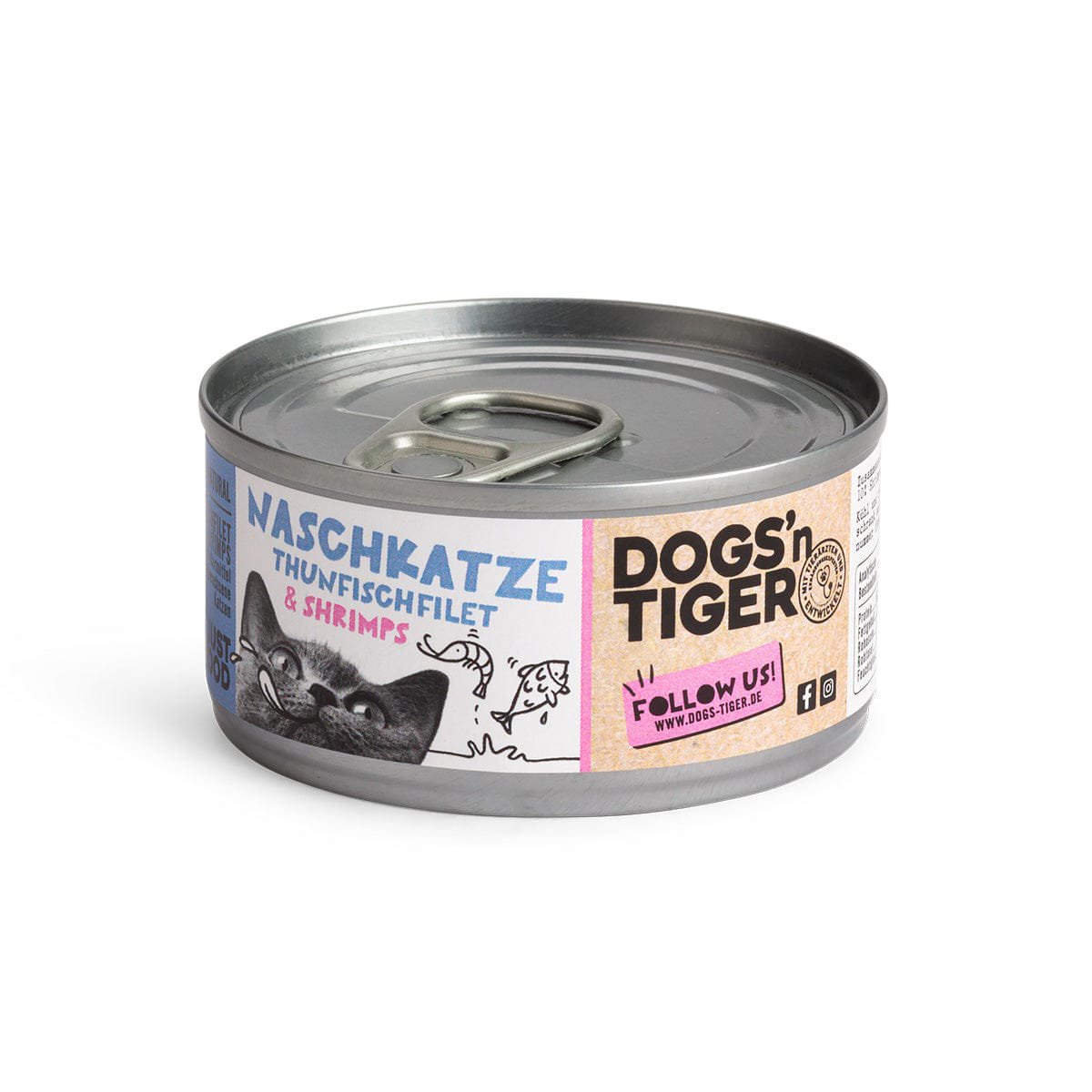 Dogs’n Tiger Adult Premium Katzenfutter Naschkatze, Nassfutter, Getreidefrei, Thunfisch & Shrimps Dogs'n Tiger