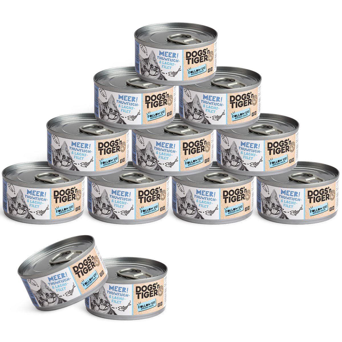 Dogs’n Tiger Adult Premium Katzenfutter, Meer, Nassfutter, Getreidefrei, Thunfisch & Lachs Dogs'n Tiger