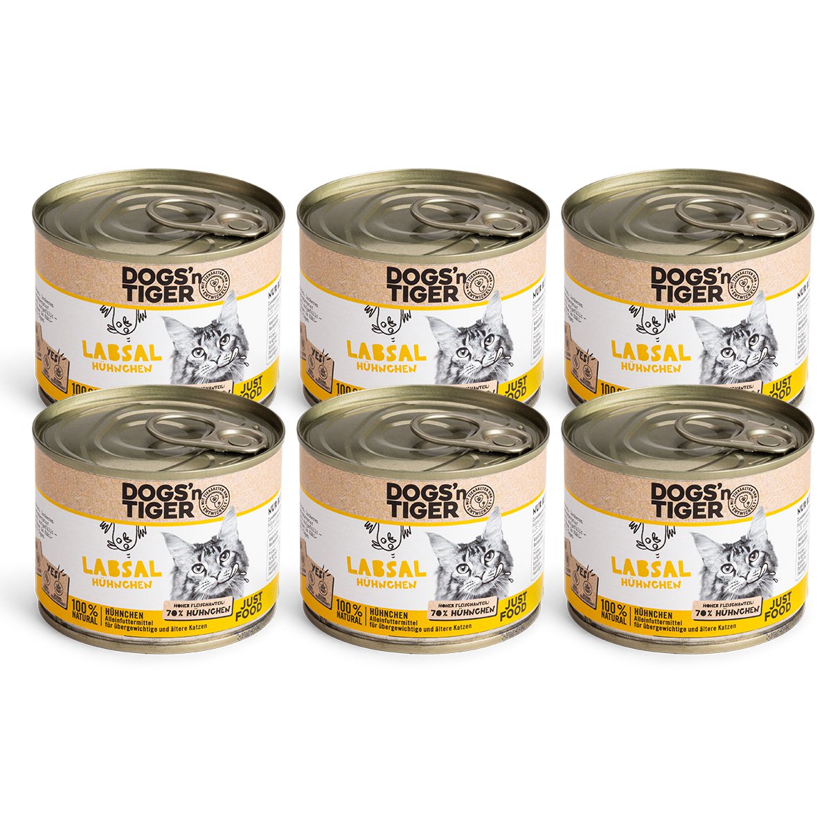 Dogs’n Tiger Adult, Senior, Premium Katzenfutter, Labsal, Nassfutter, Getreidefrei, Huhn Dogs'n Tiger