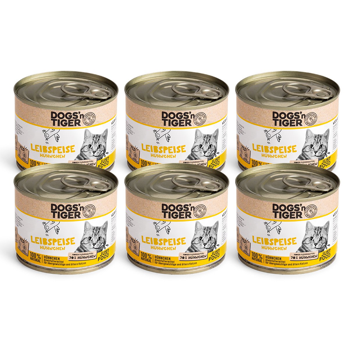 Dogs’n Tiger Adult Premium, Katzenfutter, Leibspeise, Nassfutter, Getreidefrei, Huhn Dogs'n Tiger