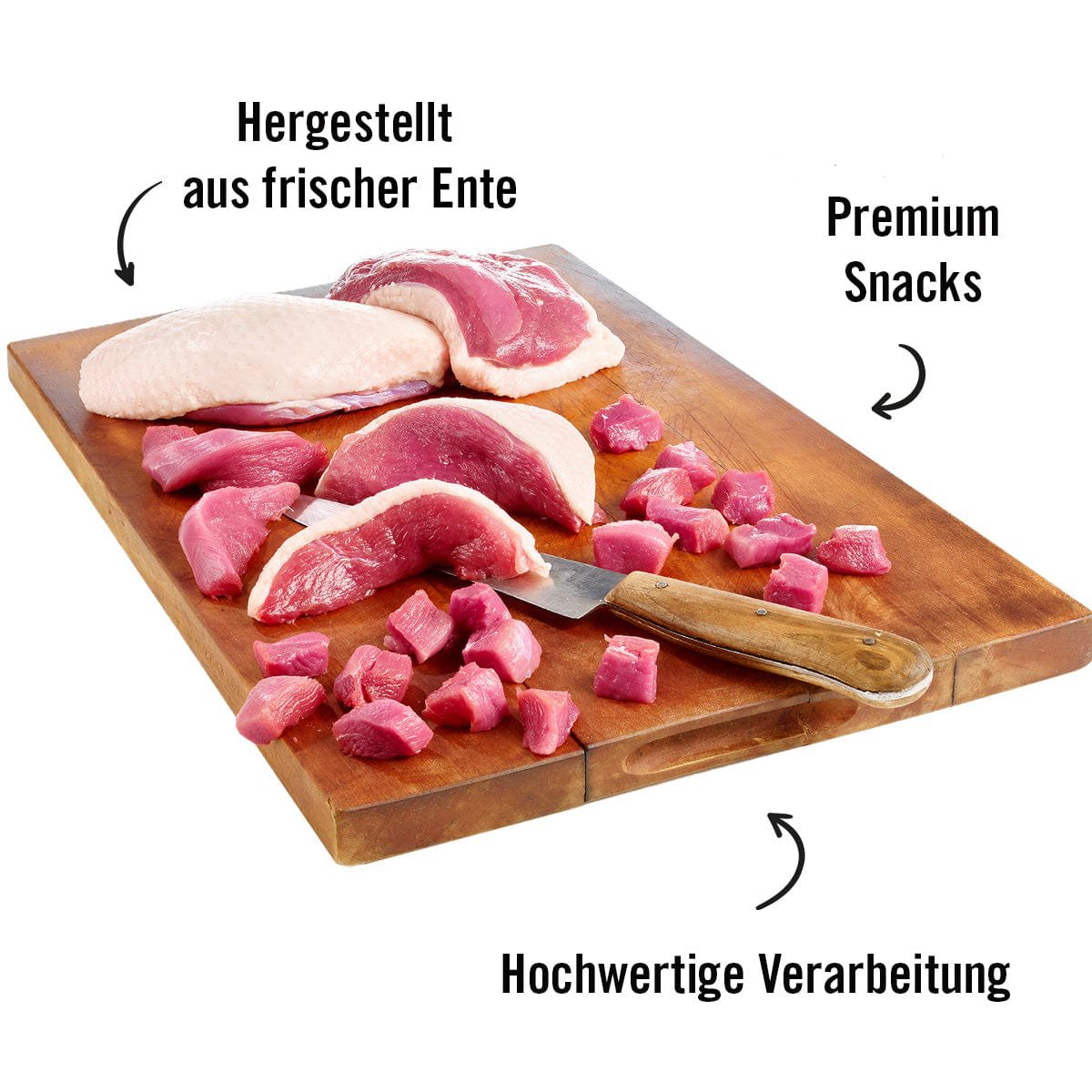 Dogs’n Tiger Adult Katzen Snacks Mmmh mmmh, Leckerlies, 99% gefriergetrocknetes Entenbrustfilet Dogs'n Tiger