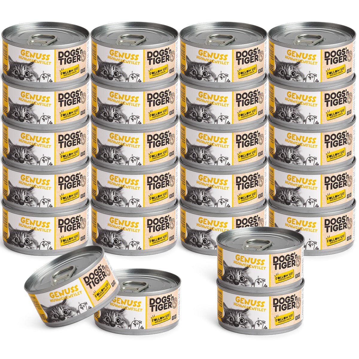 Dogs’n Tiger Adult Premium Katzenfutter, Nassfutter, Getreidefrei, Genuss, Huhn Dogs'n Tiger