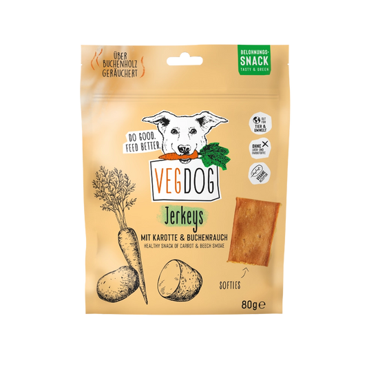 VEGDOG Jerkeys - Vegane Jackpot-Leckerlis für Hunde