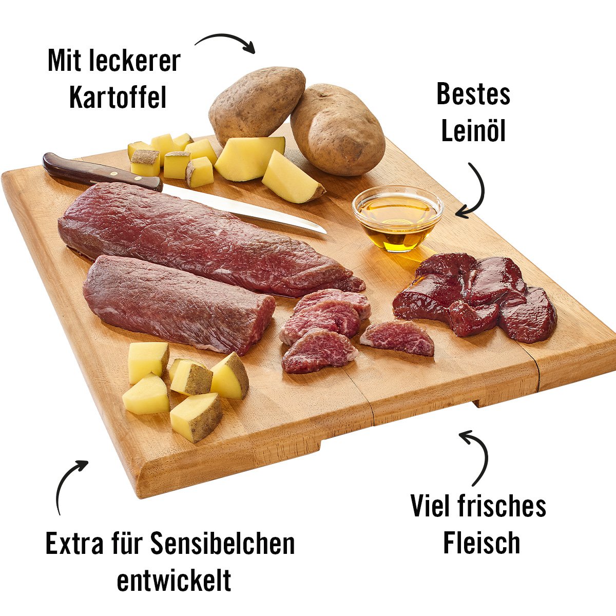 Dogs’n Tiger Adult Hundefutter, Nassfutter, Sattelfest, Getreidefrei, hypoallergen, Monoprotein, Pferd & Kartoffel Dogs'n Tiger