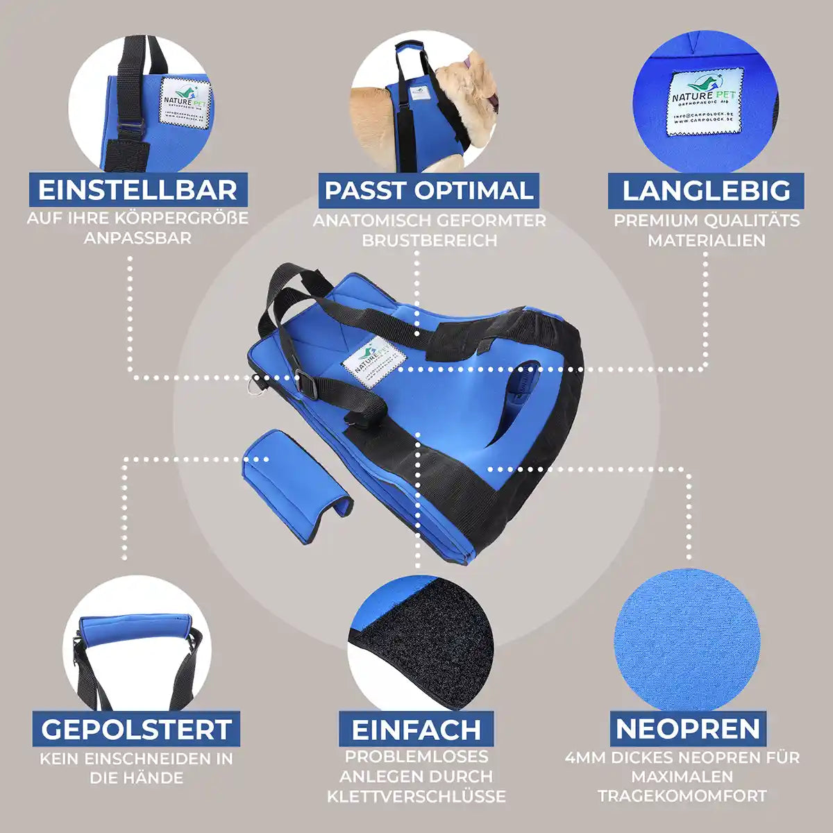 Vordere Tragehilfe für Hunde Nature Pet