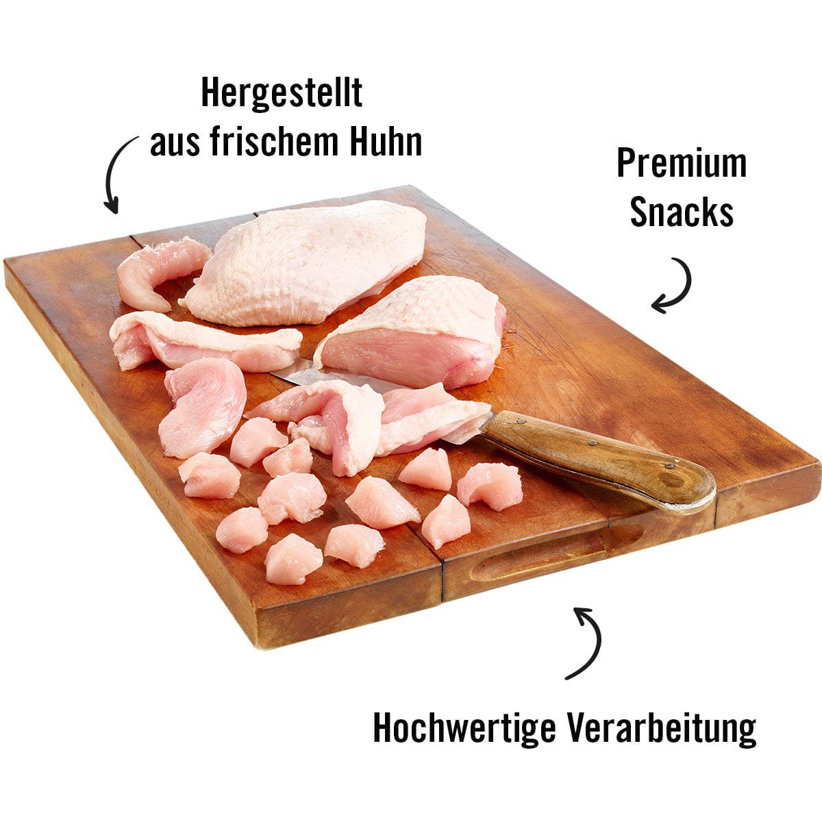 Dogs’n Tiger Adult Katzen Snacks Mmmh mmmh, Leckerlies, 99% gefriergetrocknetes Hühnchenbrustfilet Dogs'n Tiger