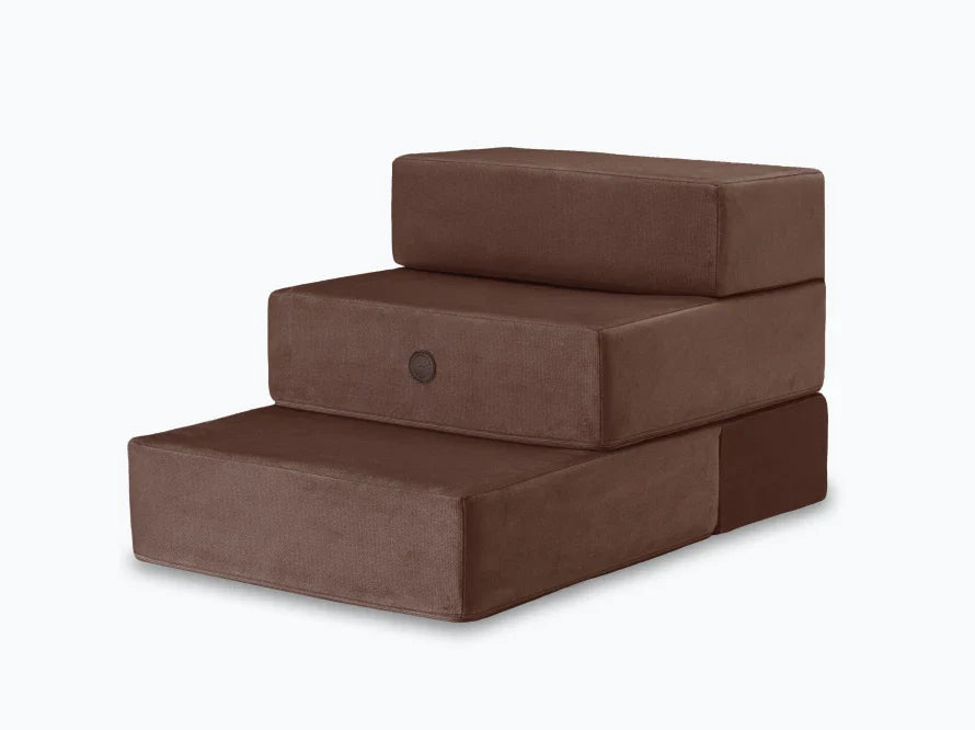 TETRIS Double Hundestufen aus Möbelvelour / Haustiertreppe für kleine Hunde HARLEY & CHO