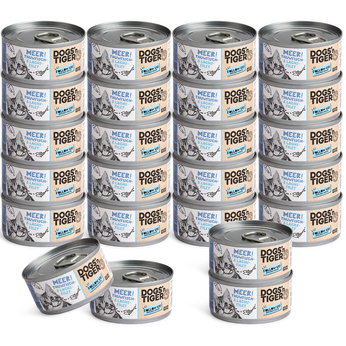 Dogs’n Tiger Adult Premium Katzenfutter, Meer, Nassfutter, Getreidefrei, Thunfisch & Lachs Dogs'n Tiger