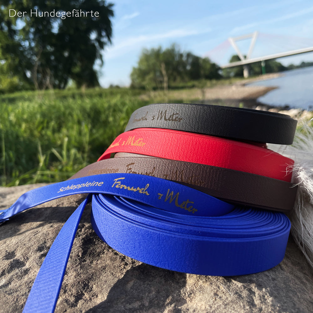 Doppel-Schleppleine FERNWEH aus BioThane®/POP - Band Der Hundegefährte