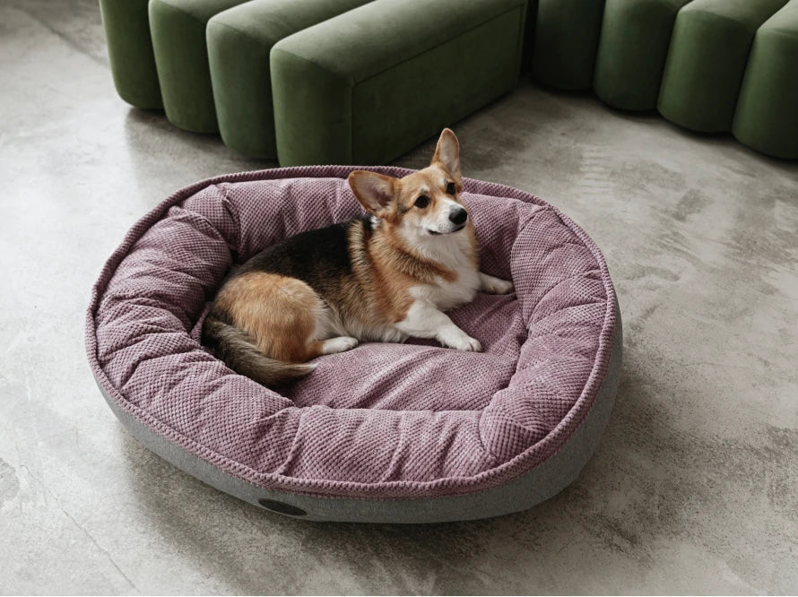 DONUT Hundebett aus langlebigem Soft-Touch-Möbelstoff HARLEY & CHO