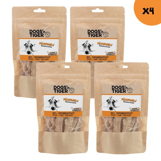 Dogs’n Tiger Adult, Hunde Snacks, Päuschen Ente, Leckerlies, 99% gefriergetrocknetes Entenbrustfilet Dogs'n Tiger