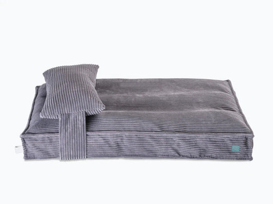 Orthopädische MEMORY FOAM Hundekissen aus Möbelcord / Premium Hundebett für mittlere und große Hunde / Hundematratze HARLEY & CHO