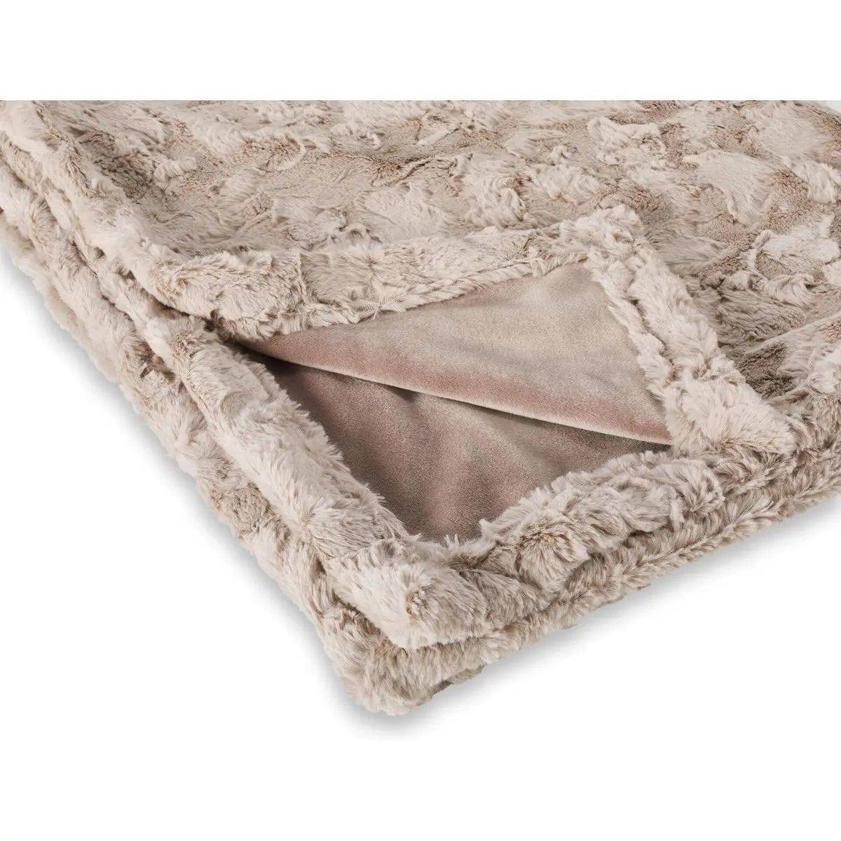 Decke COZY BEIGE - Edle Webpelz-Decke LABONI