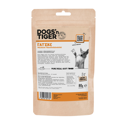 Dogs’n Tiger Adult, Hunde Snacks, Fatzke, Leckerlies, 99% gefriergetrocknetes Entenbrustfilet Dogs'n Tiger