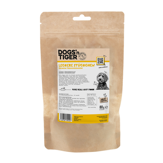 Dogs’n Tiger Adult, Hunde Snacks, Leckere Stückchen, Leckerlies, 99% gefriergetrocknetes Hühnchenbrustfilet Dogs'n Tiger