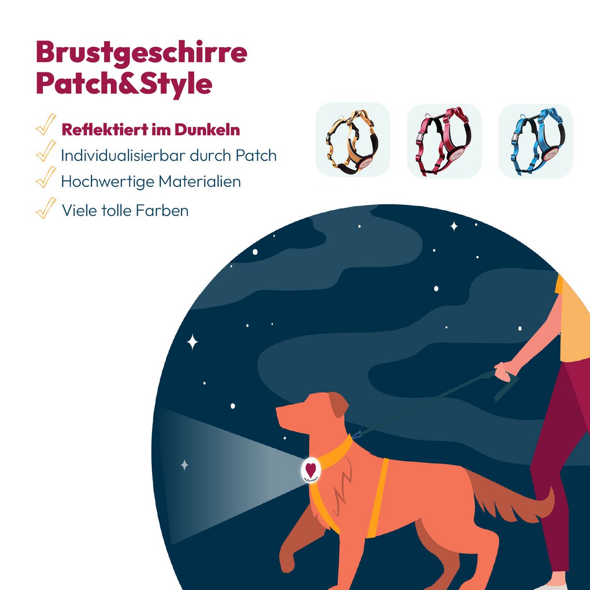 Brustgeschirr – Patch&Style – Silber StyleSnout GmbH