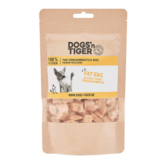 Dogs’n Tiger Adult, Hunde Snacks, Fatzke, Leckerlies, 99% gefriergetrocknetes Hühnchenbrustfilet Dogs'n Tiger