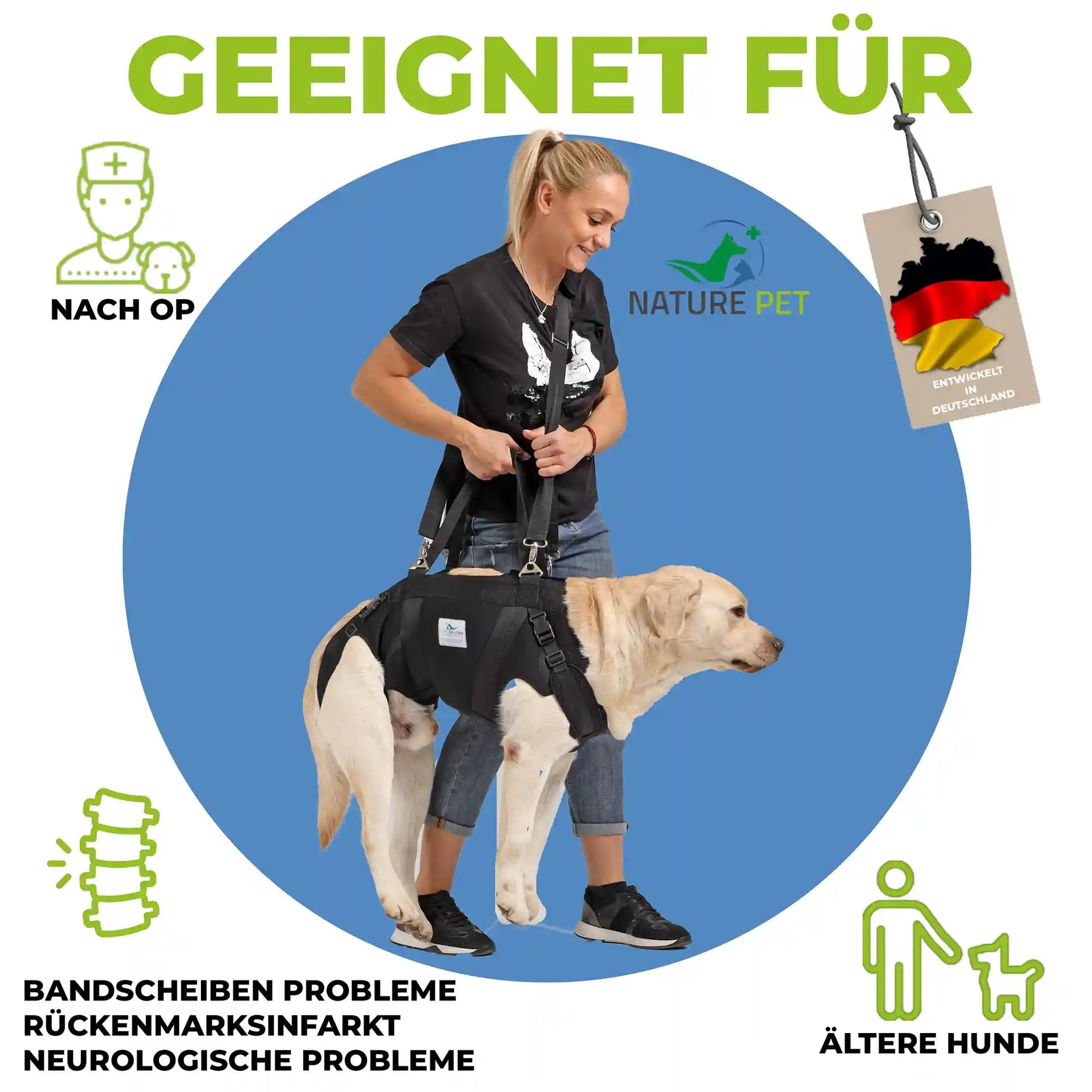 Durchgehende Tragehilfe für Hunde Nature Pet