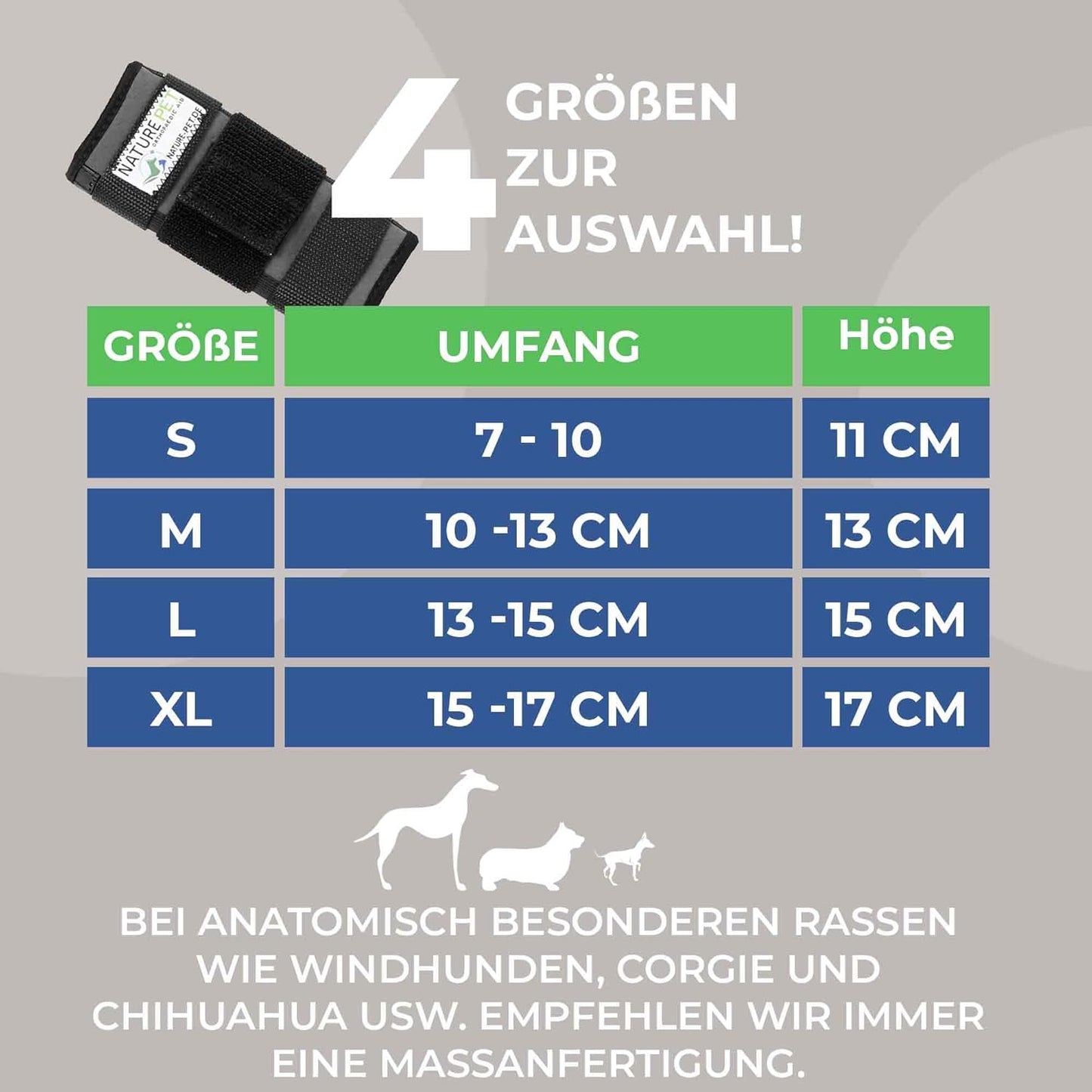 Durchtrittigkeits Bandage für Hunde mit Turbocast Nature Pet