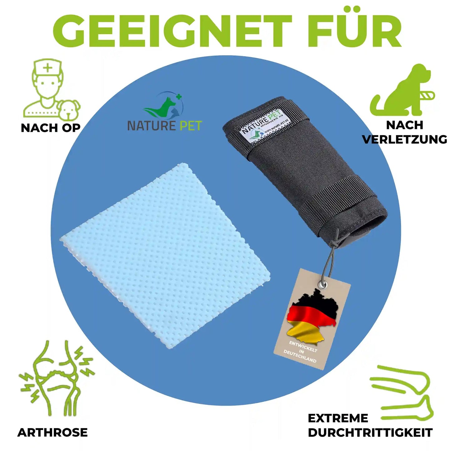 Durchtrittigkeits Bandage für Hunde mit Turbocast Nature Pet