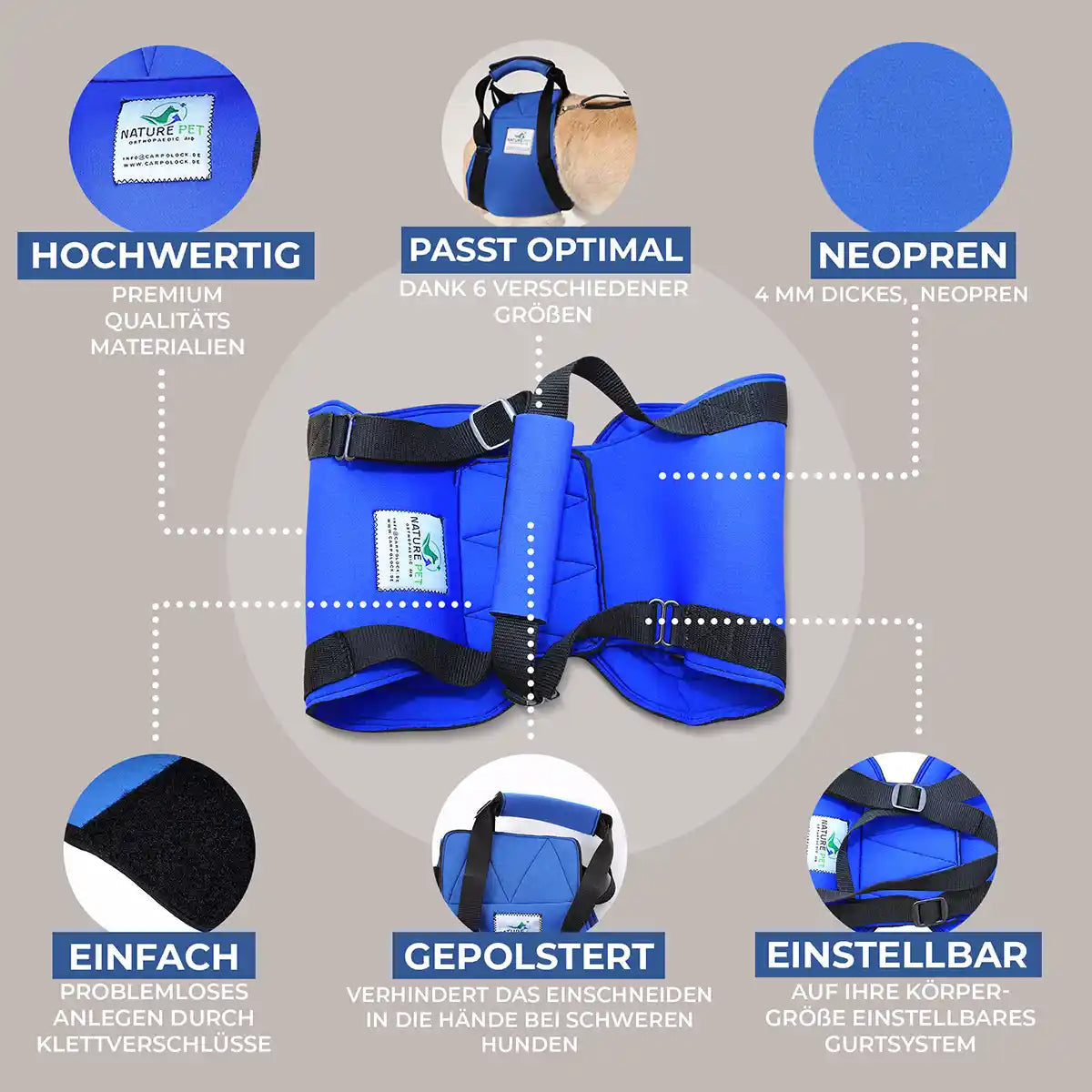 Hunde Tragehilfe hinten Nature Pet