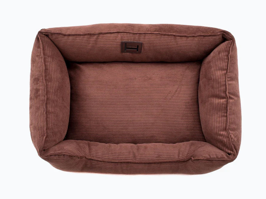 DREAMER orthopädisches Hundebett aus Möbelcord mit Handwerklich/ Höchste Funktionalität HARLEY & CHO
