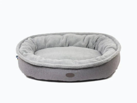 DONUT FUR Hundebett aus weiches Fell mit strukturiertem Möbelstoff HARLEY & CHO
