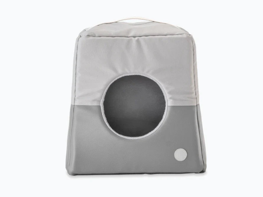CABRIO Katzenhütte für den Innenbereich / warmes Katzenhaus aus Vlies und Möbelvelour / Katzenbett Transformer HARLEY & CHO