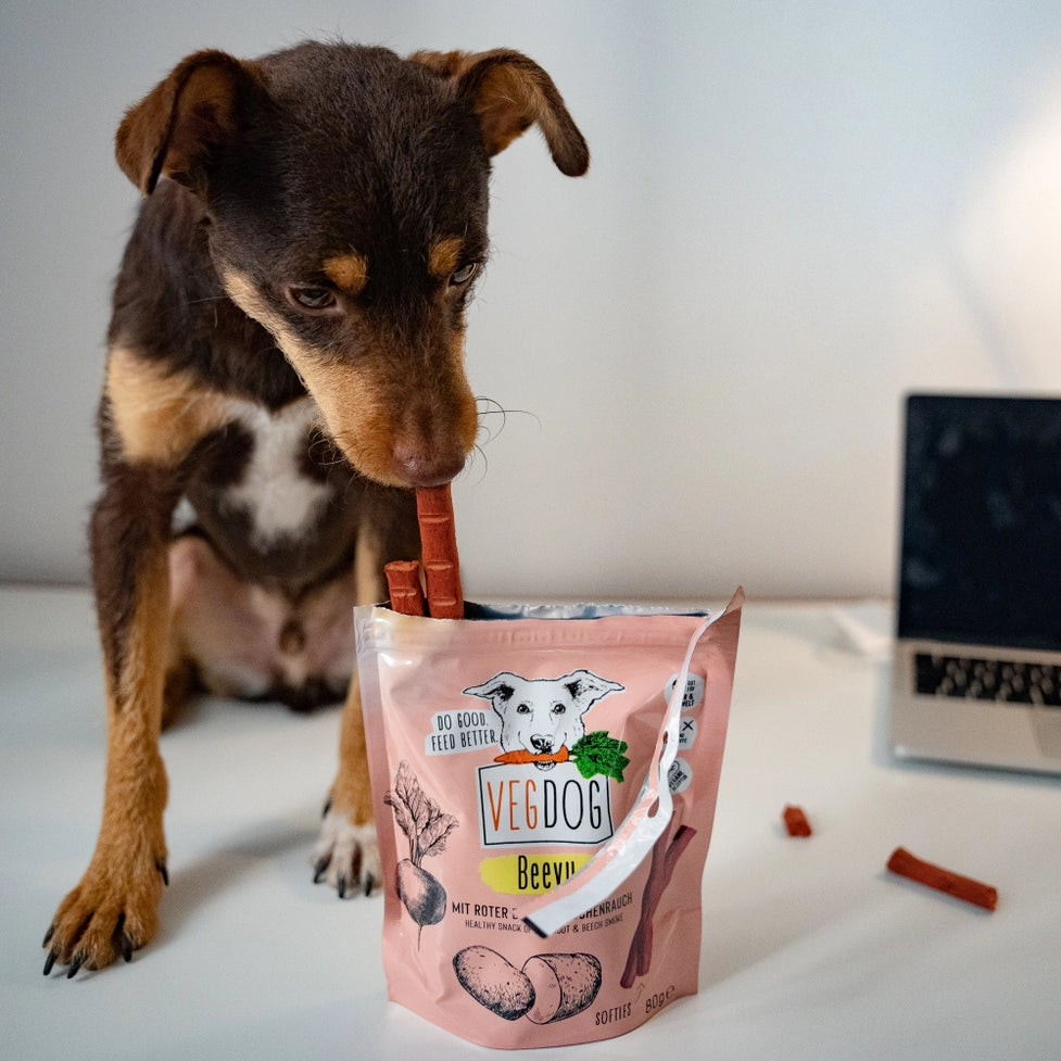 VEGDOG Beevys - Vegane Jackpot-Leckerlis für Hunde - Pawdora