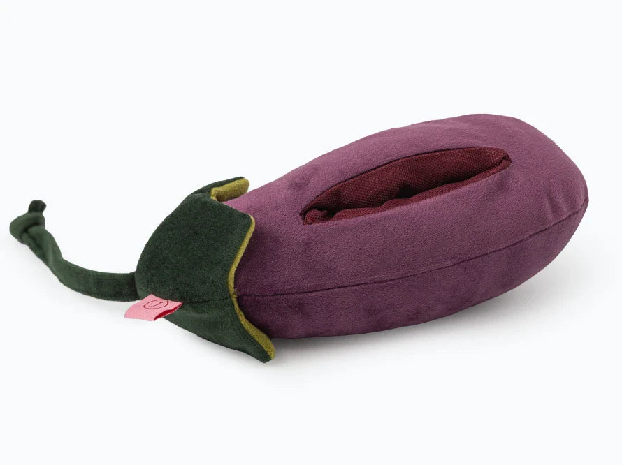 AUBERGINE Hundespielzeug / Nasenarbeit für Hunde / Training für das Gehirn, den Geruchssinn und die Feinmotorik / interaktives Plüschtier / sanftes Rascheln HARLEY & CHO