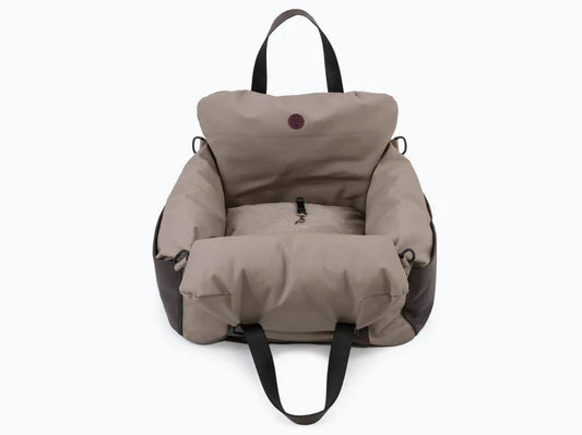 BUGGY MOKKO Autositz für Katzen aus Kunstleder und Möbelvelour / Katzentransporttasche / Wasserdicht / Premium HARLEY & CHO